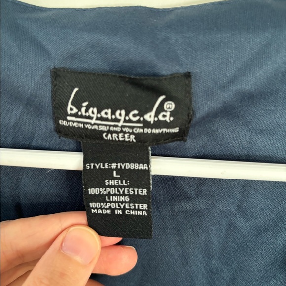 BIYAYCDA Women’s Blouse Navy NWT size L - Picture 2 of 5